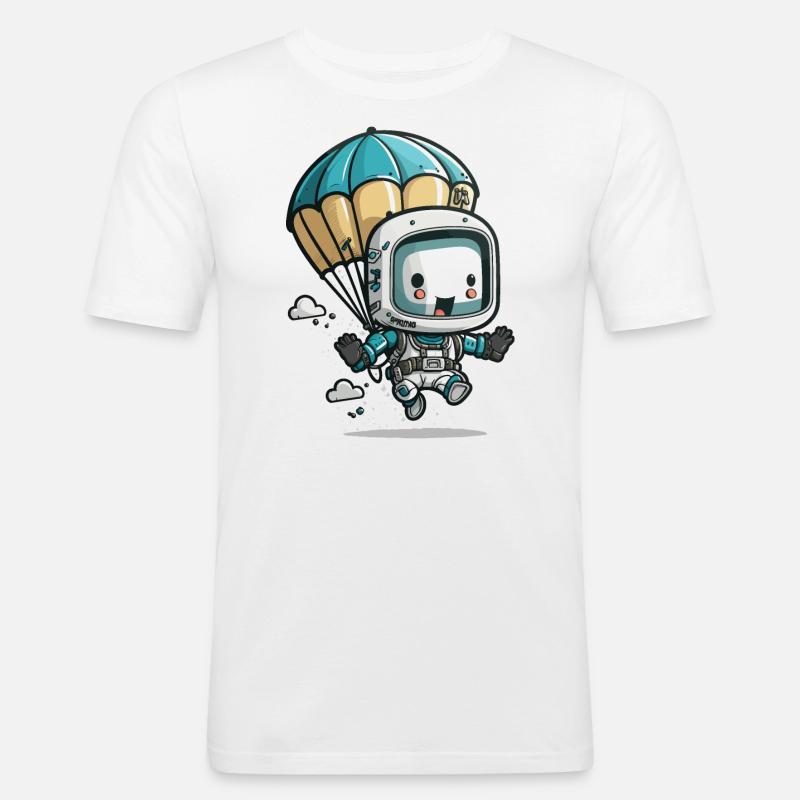 Skydivebot - Men's Slim Fit T-Shirt - white