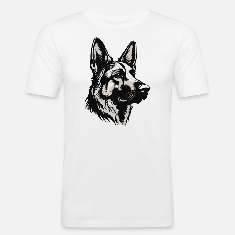 Logo des Deutschen Schäferhundes - Männer Slim Fit T-Shirt - Weiß