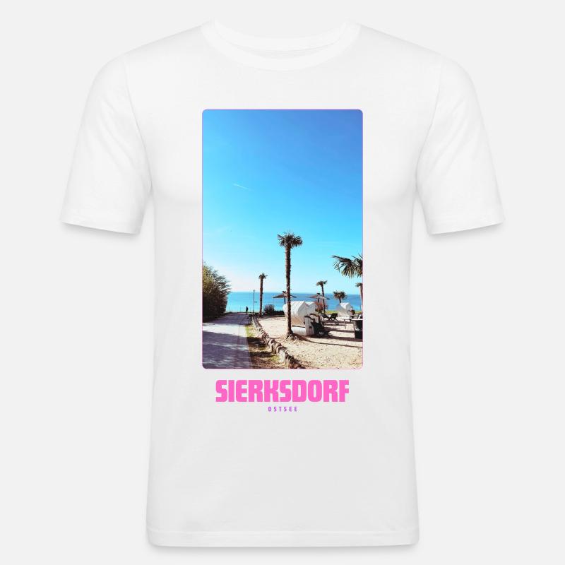 SIERKSDORF _ Strand - Männer Slim Fit T-Shirt - Weiß