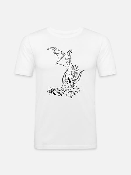 cthulhu02 - Männer Slim Fit T-Shirt - Weiß