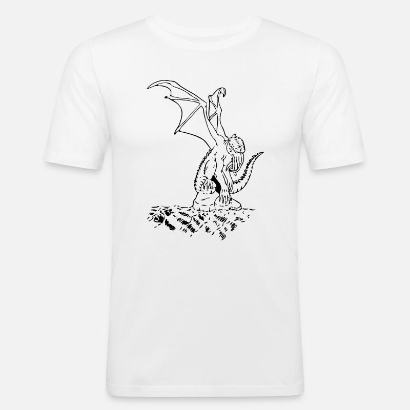 cthulhu02 - Männer Slim Fit T-Shirt - Weiß