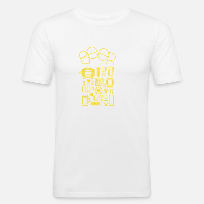 Bier Bier Craft Bier - Männer Slim Fit T-Shirt - Weiß
