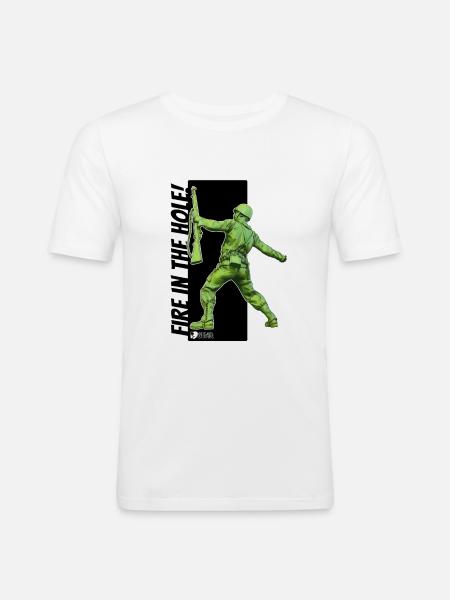 WW2 USA Soldier 006 - Men's Slim Fit T-Shirt - white