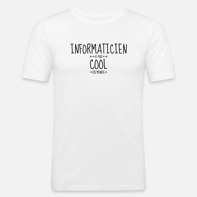 Computer / Informatiker / Aussenseiter / Ingenieur - Männer Slim Fit T-Shirt - Weiß