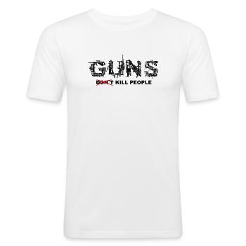 ARMES - T-shirt près du corps Homme - blanc - Devant - Nik (191cm)