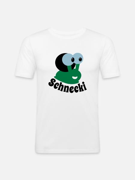 Schnecki - Männer Slim Fit T-Shirt - Weiß