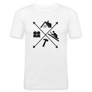 Dachdecker - Männer Slim Fit T-Shirt - Weiß - Vorne - Nik (191cm)