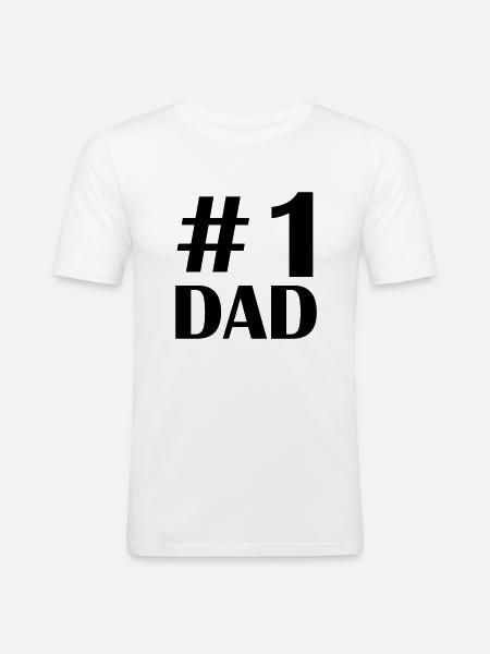 1 dad - Männer Slim Fit T-Shirt - Weiß
