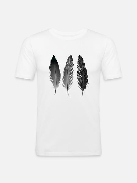Boho | Feather Style | Illustration - T-shirt près du corps Homme - blanc