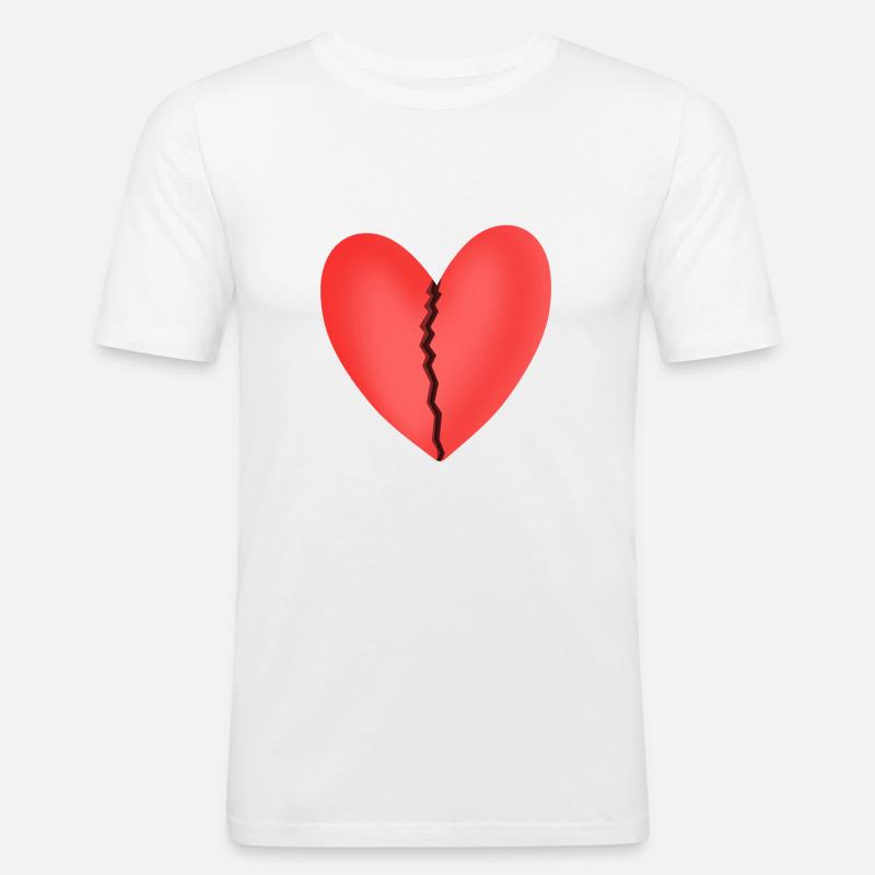 Gebrochenes Herz - Männer Slim Fit T-Shirt - Weiß