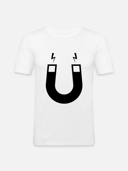 Horseshoe magnet - Men's Slim Fit T-Shirt - white