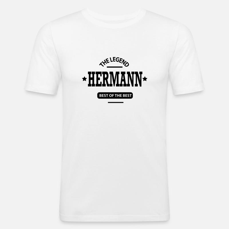 hermann - Männer Slim Fit T-Shirt - Weiß