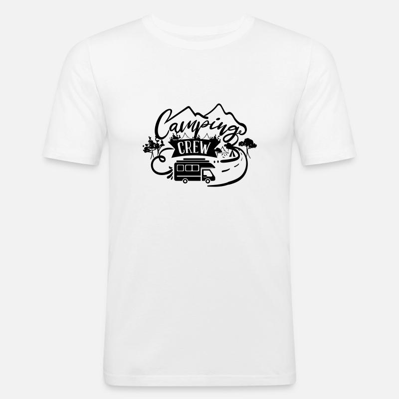 Camping Camper Wohnmobil Camp Life - Männer Slim Fit T-Shirt - Weiß