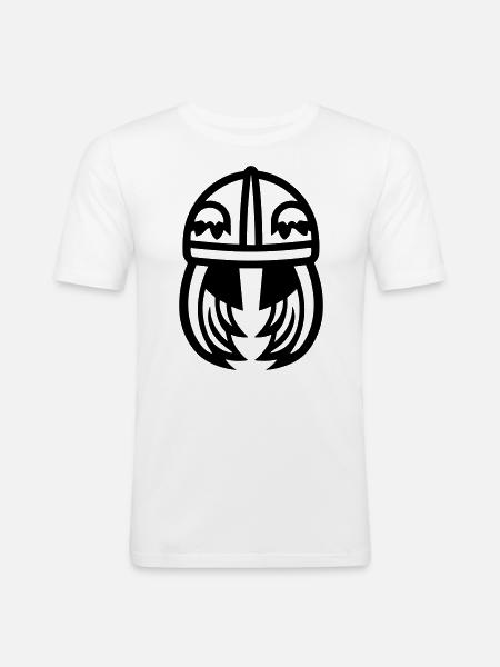Wikingerhelm Krieger - Männer Slim Fit T-Shirt - Weiß
