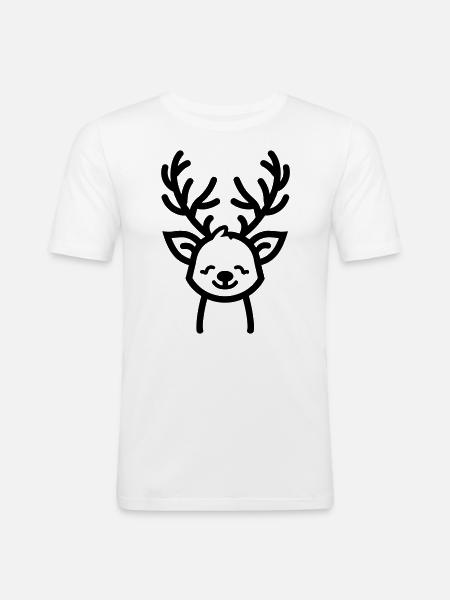 Weihnachtsrentiere - Männer Slim Fit T-Shirt - Weiß