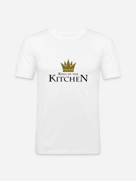 King Of The Kitchen - Men's Slim Fit T-Shirt - white