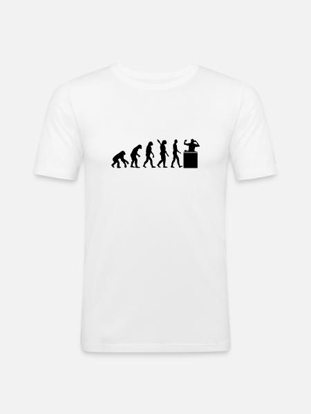 Evolution DJ - Männer Slim Fit T-Shirt - Weiß