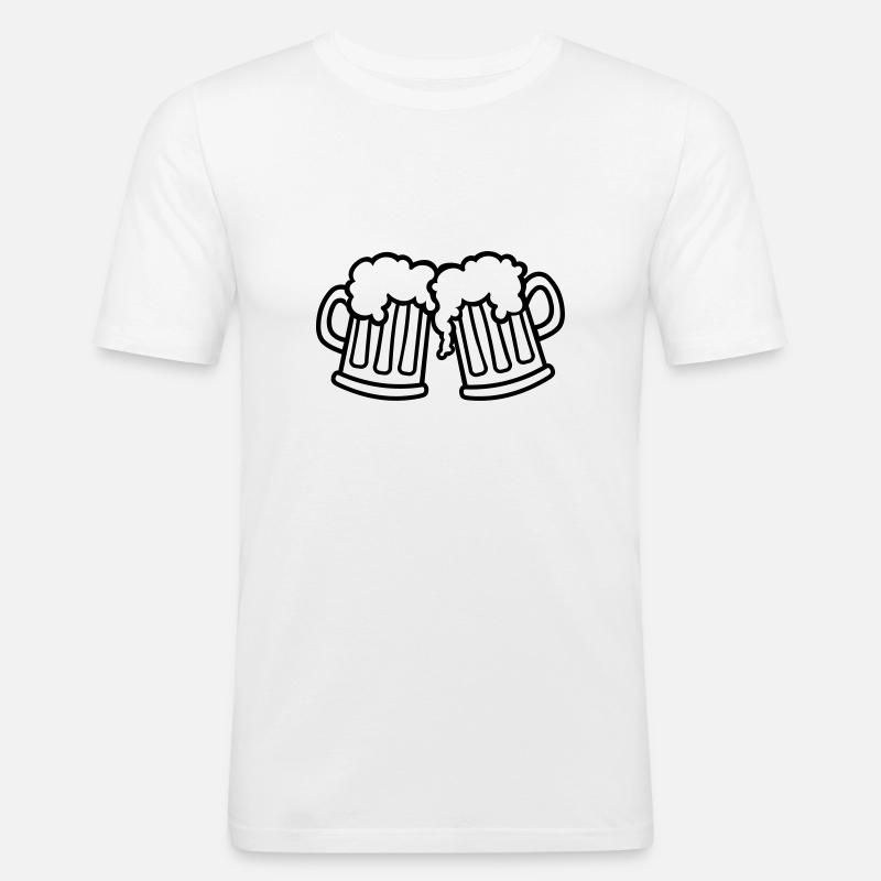 Bier - Männer Slim Fit T-Shirt - Weiß