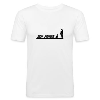 Best Partner Diensthund - Männer Slim Fit T-Shirt - Weiß - Vorne - Nik (191cm)