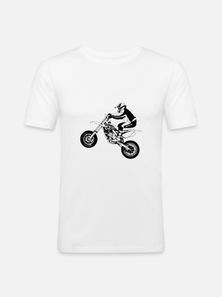 Supermoto - Männer Slim Fit T-Shirt - Weiß