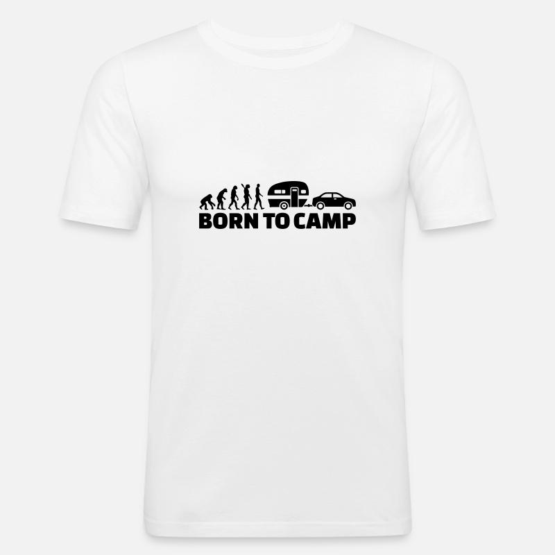 Wohnwagen - Männer Slim Fit T-Shirt - Weiß