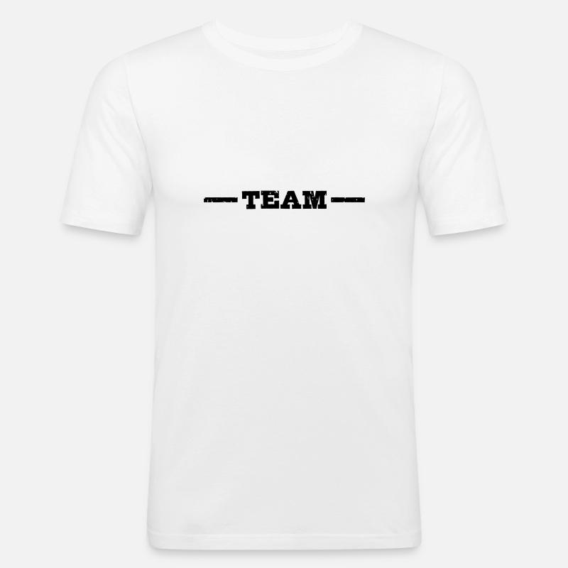 Team Linie - Männer Slim Fit T-Shirt - Weiß