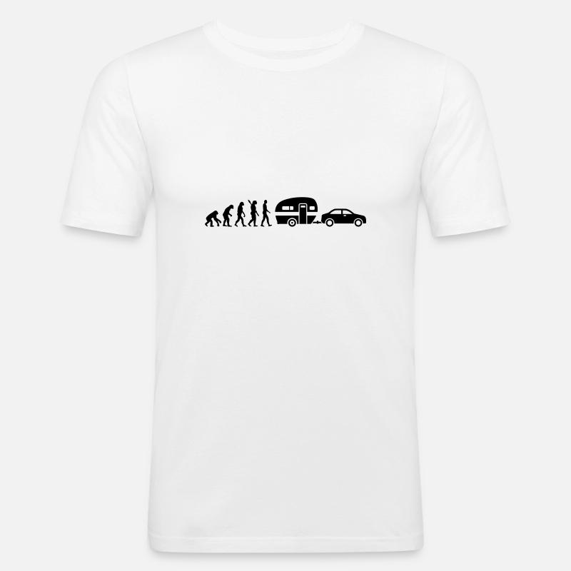 Wohnwagen - Männer Slim Fit T-Shirt - Weiß