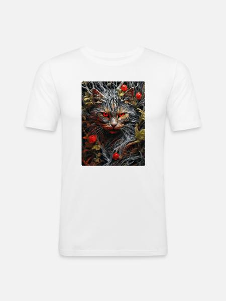 Spooky Plants Cat 1.1 - Men's Slim Fit T-Shirt - white