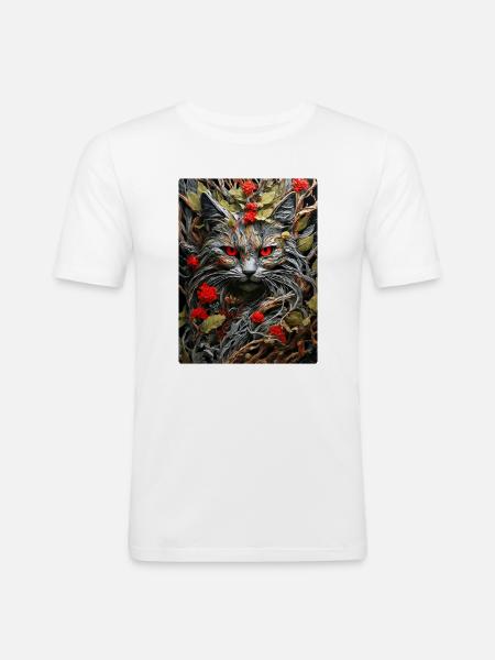 Spooky Plants Cat 1.3 - Men's Slim Fit T-Shirt - white