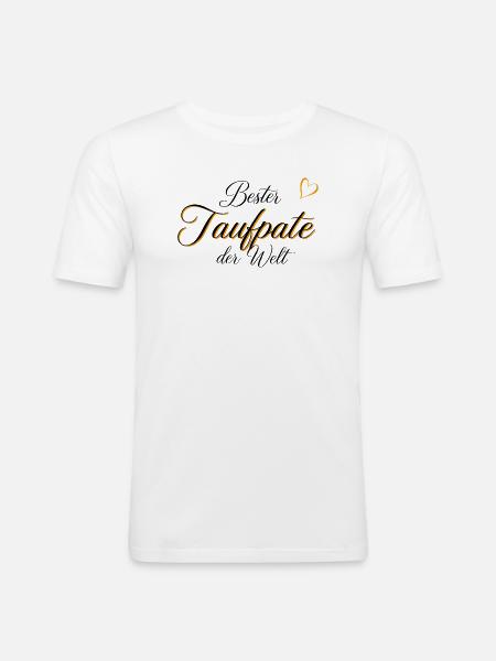 Edles Geschenk für den Taufpaten - Männer Slim Fit T-Shirt - Weiß