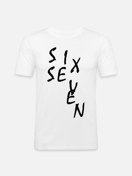 Six Seven Meme 67 - Männer Slim Fit T-Shirt - Weiß