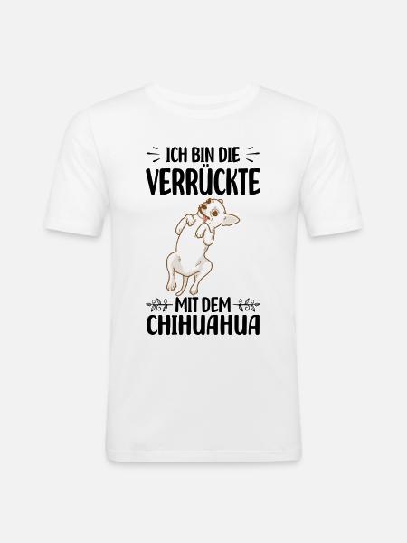 Chihuahua - Männer Slim Fit T-Shirt - Weiß