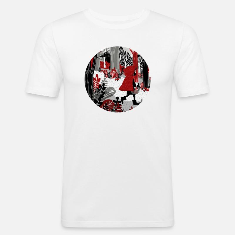 Rotkäppchen und der böse Wolf - Männer Slim Fit T-Shirt - Weiß