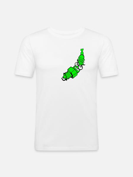 Zündkerze mit Farbänderungsfunktion - Männer Slim Fit T-Shirt - Weiß