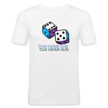 Würfel nicht - Männer Slim Fit T-Shirt - Weiß - Vorne - Nik (191cm)