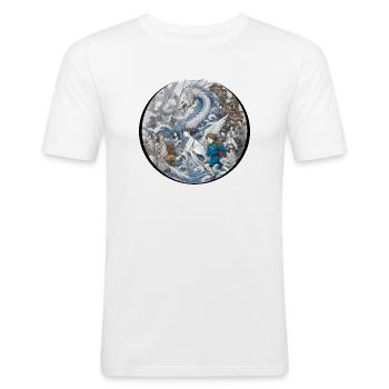 Dragon adventure - T-shirt près du corps Homme - blanc - Devant - Nik (191cm)