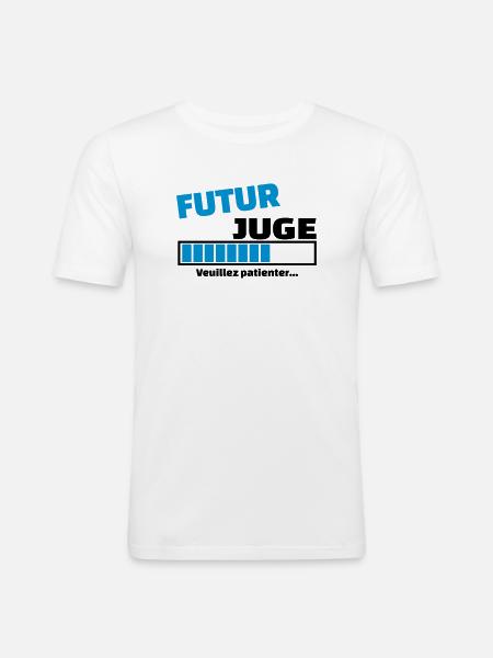 futur juge - T-shirt près du corps Homme - blanc