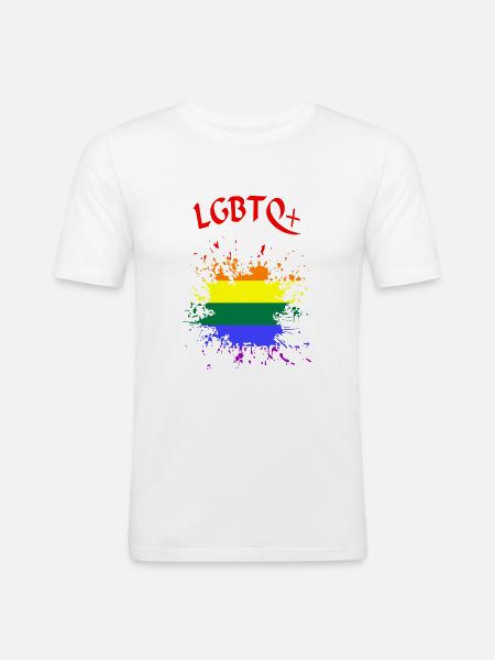 LGBTQ - Männer Slim Fit T-Shirt - Weiß