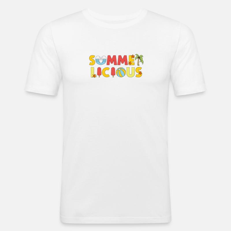 Sommer - Summerlicious Design - Männer Slim Fit T-Shirt - Weiß