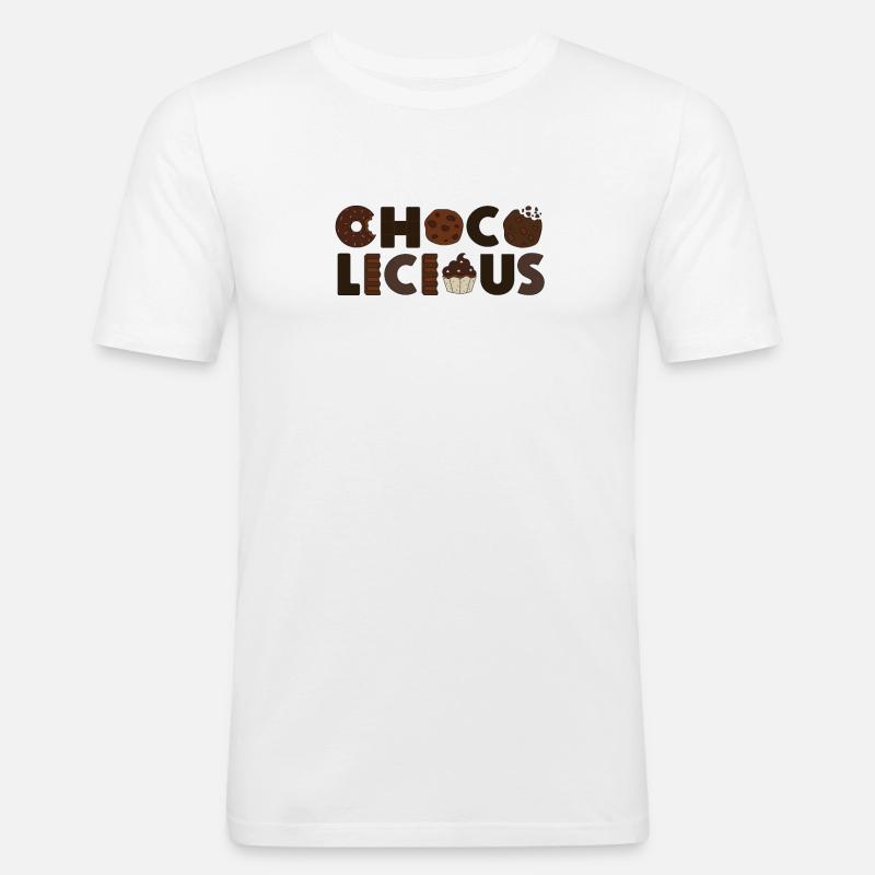 Schokoladen Design - CHOCO LICIOUS - Männer Slim Fit T-Shirt - Weiß