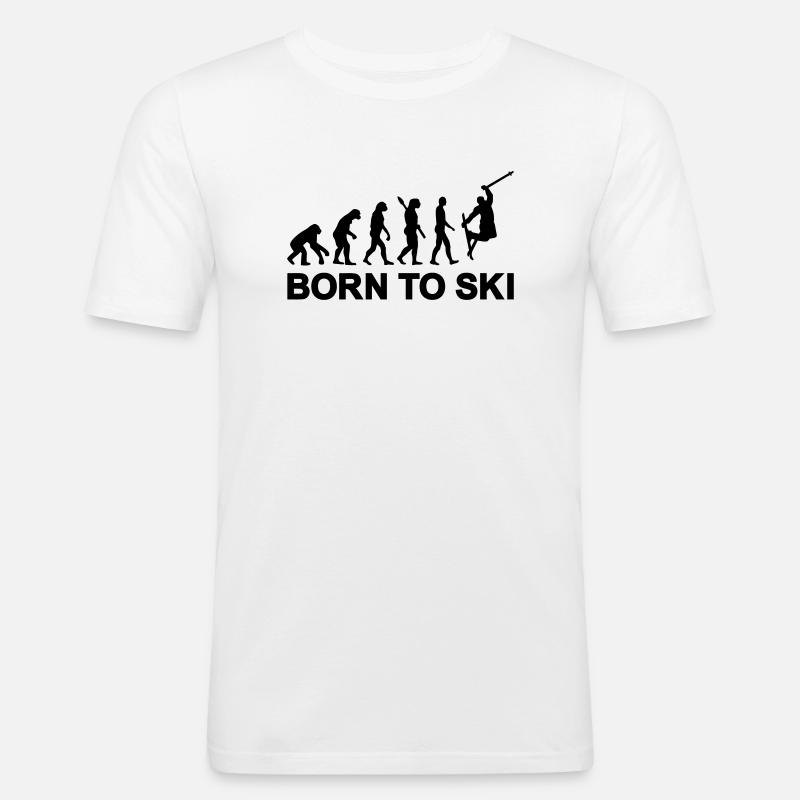Évolution Ski - T-shirt près du corps Homme - blanc