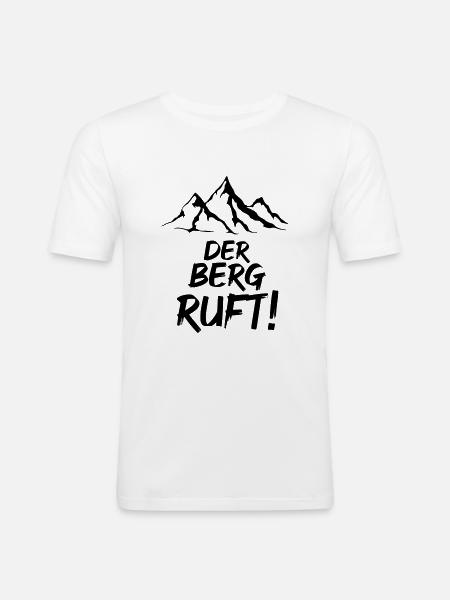 Der Berg ruft - Männer Slim Fit T-Shirt - Weiß