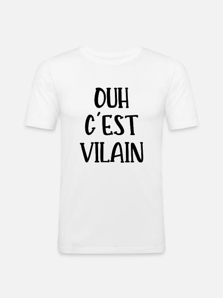 ouh c'est vilain - T-shirt près du corps Homme - blanc