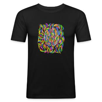 GEISTIGE GESUNDHEIT - Männer Slim Fit T-Shirt - Schwarz - Vorne - Nik (191cm)