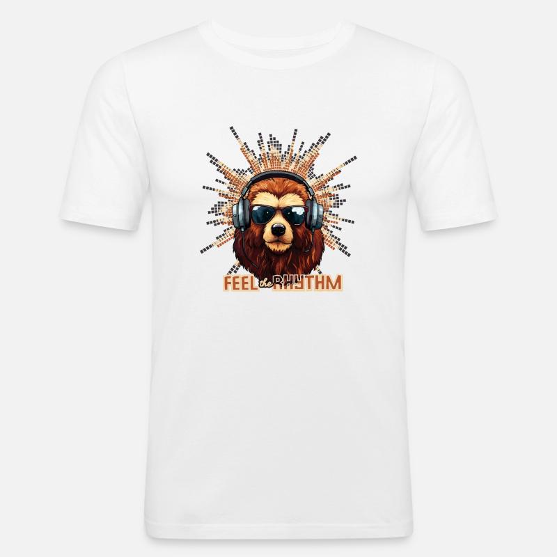 Feel the Rhythm - Men's Slim Fit T-Shirt - white