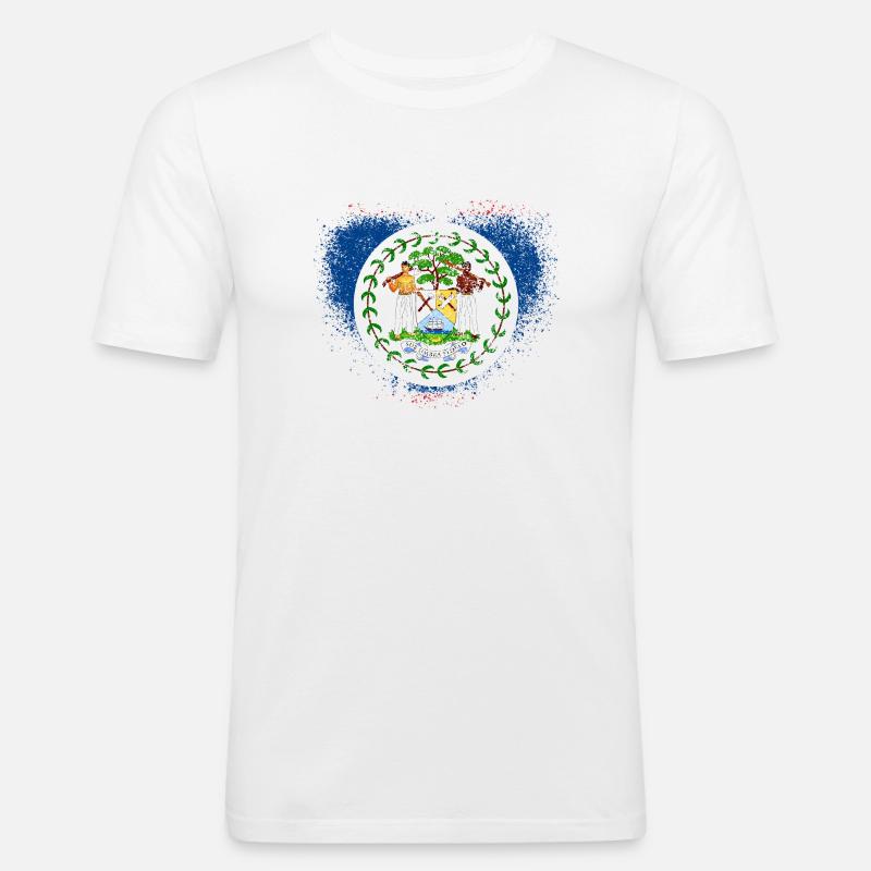 Belize - Männer Slim Fit T-Shirt - Weiß