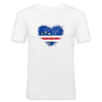 Kap Verde - Männer Slim Fit T-Shirt - Weiß - Vorne - Nik (191cm)