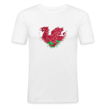 Wales - Men's Slim Fit T-Shirt - white - Front - Nik (191cm)