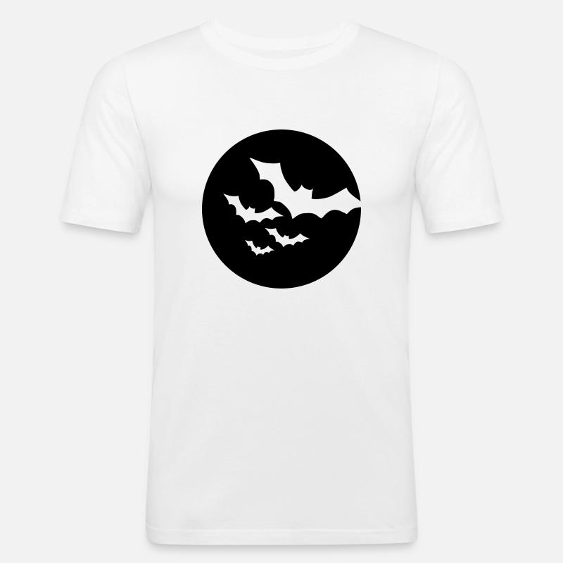 Fledermaus - Männer Slim Fit T-Shirt - Weiß
