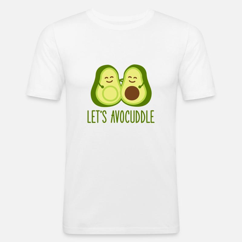 Avocado - Männer Slim Fit T-Shirt - Weiß